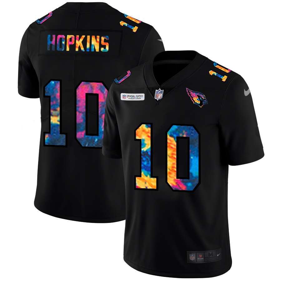 NFL Arizona Cardinals #10 DeAndre Hopkins Men Nike MultiColor Black 2020 Crucial Catch Vapor Untouchable Limited Jersey->atlanta falcons->NFL Jersey